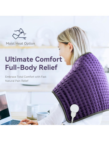 Almohadilla Térmica Eléctrica Blue Elf 84x43 cm para Alivio de Dolor