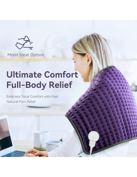 Almohadilla Térmica Eléctrica Blue Elf 84x43 cm para Alivio de Dolor