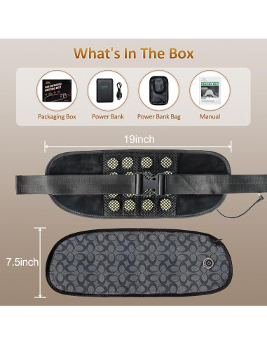 Almohadilla Térmica Infrarroja UTK 40x15cm 3 Niveles Calor