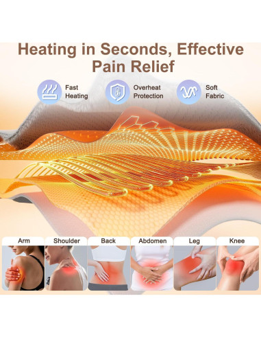 Almohadilla Calefactora Eléctrica IGXHAVIZ 30x60cm con Cinturón