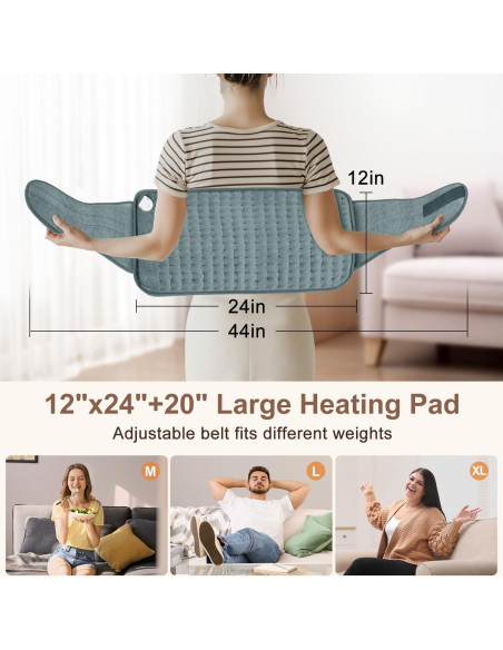 Almohadilla Calefactora Eléctrica IGXHAVIZ 30x60cm con Cinturón