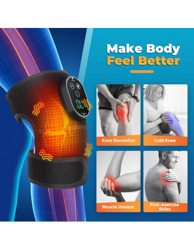 Masajeador de Rodilla Calentado FlareMore Inalámbrico 6 Niveles