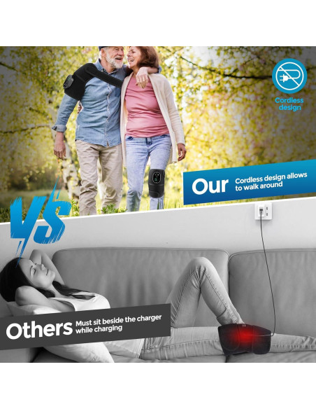 Masajeador de Rodilla Calentado FlareMore Inalámbrico 6 Niveles