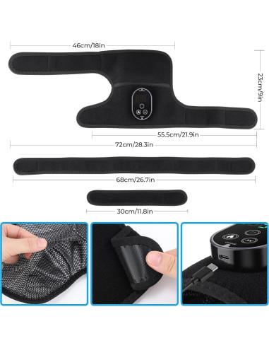 Masajeador de Rodilla Calentado FlareMore Inalámbrico 6 Niveles