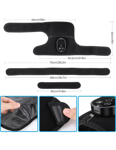 Masajeador de Rodilla Calentado FlareMore Inalámbrico 6 Niveles