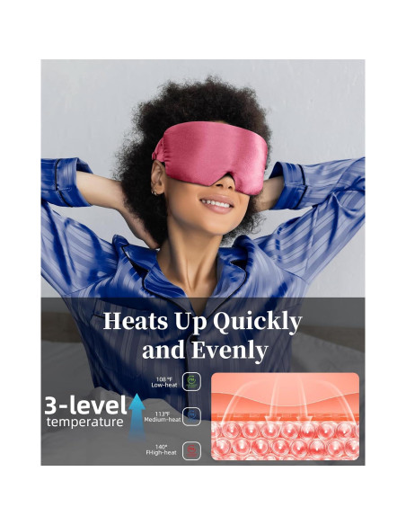 Máscara de Ojos Calentada FACEMOON Rosa - Alivio Ojos Secos