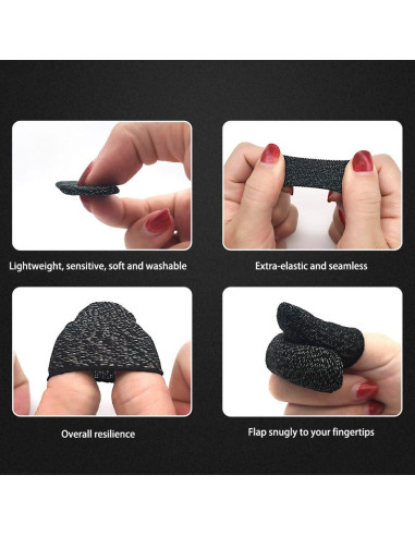 Guantes de Juego CNHIDEE Manga de Dedo Antisudor 4 Pcs