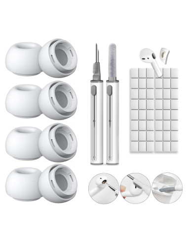 Puntas de oído Linsaner para AirPods Pro 4 pares con limpieza