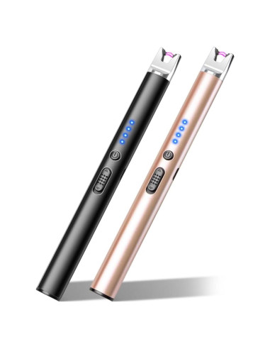 Encendedor Eléctrico Recargable LcFun 2 Pack Negro y Oro