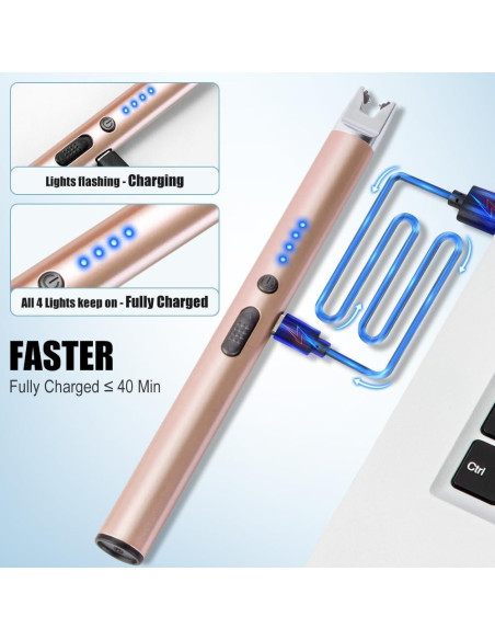 Encendedor Eléctrico Recargable LcFun 2 Pack Negro y Oro