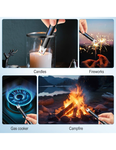 Encendedor Eléctrico Recargable LcFun 2 Pack Negro y Oro