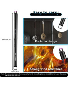 Encendedor Eléctrico Recargable GADATOP Plasma Sin Llama Negro 2