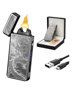 Encendedor Eléctrico de Plasma SKRFIRE Dragón Negro USB