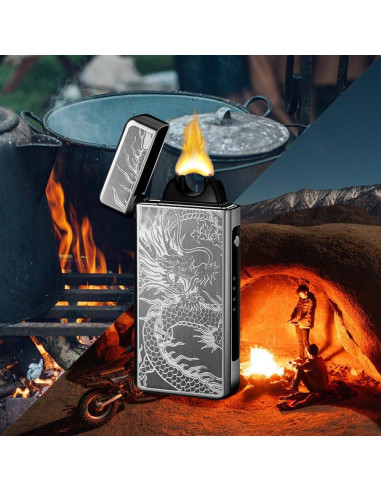 Encendedor Eléctrico de Plasma SKRFIRE Dragón Negro USB