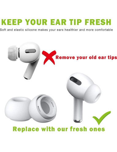 Puntas de oído Linsaner para AirPods Pro 4 pares con limpieza