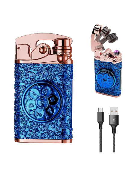 Encendedor Eléctrico YOZWOO Doble Arco Recargable USB Azul