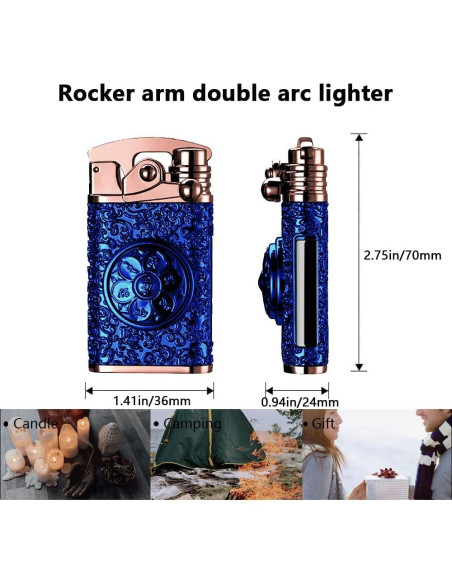 Encendedor Eléctrico YOZWOO Doble Arco Recargable USB Azul