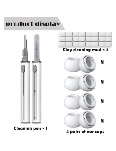 Puntas de oído Linsaner para AirPods Pro 4 pares con limpieza