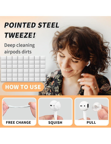 Puntas de oído Linsaner para AirPods Pro 4 pares con limpieza