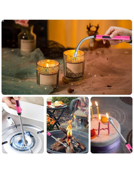 Encendedor Eléctrico SUPRUS Rosa 360 Recargable USB