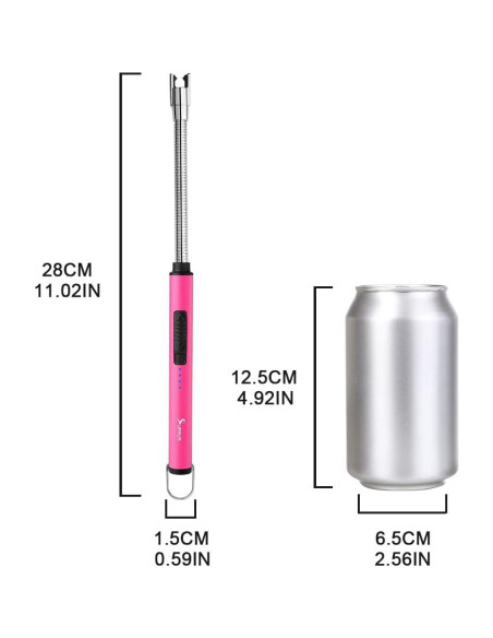 Encendedor Eléctrico SUPRUS Rosa 360 Recargable USB