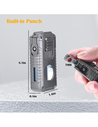 Encendedor Butano Recargable Vrufamt 5 en 1 Gris