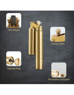 Encendedor de Antorcha Bsdurable Dorado Recargable Ajustable 2