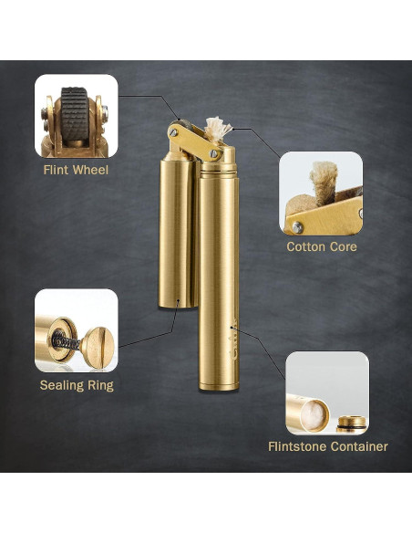 Encendedor de Antorcha Bsdurable Dorado Recargable Ajustable