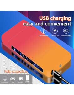 Encendedor Eléctrico Recargable GADATOP Doble Arco Rosa-Naranja 2