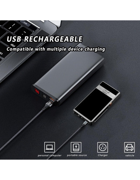 Encendedor Eléctrico Recargable RSBYE USB a Prueba de Viento