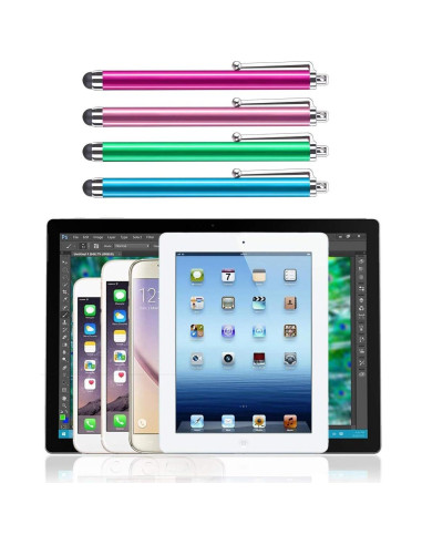 Bolígrafo Estilográfico Universal EVERMARKET para Pantalla Táctil - Paquete de 5 Colores