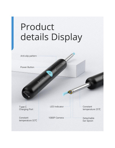 BEBIRD R1 Limpiador de Cerumen con Cámara HD y Luz LED