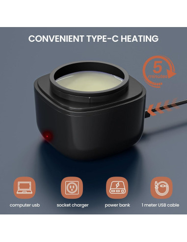 Kit de Cera para Nariz AUZEAL, 100g, Calentamiento Rápido USB