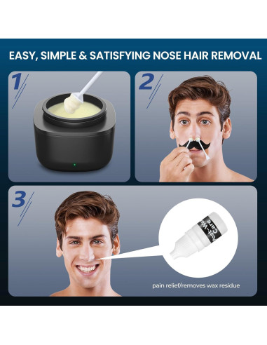 Kit de Cera para Nariz AUZEAL, 100g, Calentamiento Rápido USB
