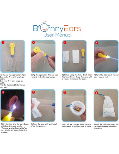 Kit Eliminación Cerumen LED BonnyEars - Acero Inoxidable