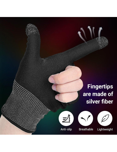 Guantes de Juego Móvil Ptwola Ultra-Finos Táctiles Antisudor