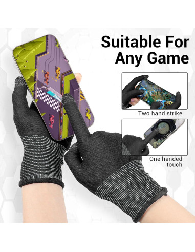 Guantes de Juego Móvil Ptwola Ultra-Finos Táctiles Antisudor