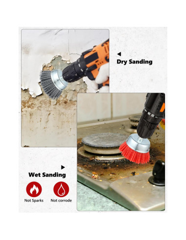 Juego de 9 Cepillos Abrasivos de Nylon AOKLIT para Taladro