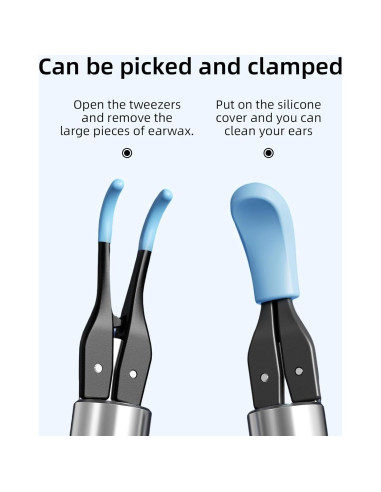 Cámara de oído Qimic S8 HD 1080P con pinzas y luz