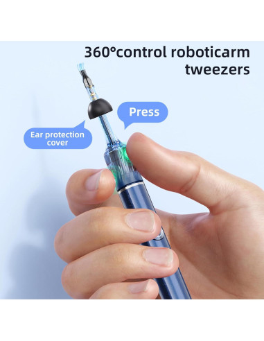 Cámara de oído Qimic S8 HD 1080P con pinzas y luz