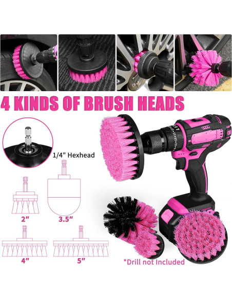 Kit de Detallado de Autos Viewsun 20PCS Rosa Completo