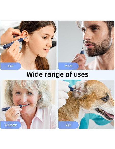 Cámara de oído Qimic S8 HD 1080P con pinzas y luz