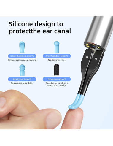 Cámara de oído Qimic S8 HD 1080P con pinzas y luz