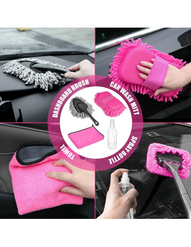 Kit de Detallado de Autos Viewsun 20PCS Rosa Completo