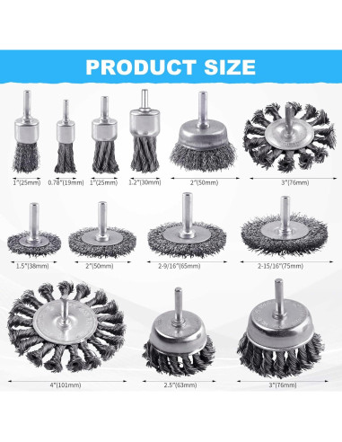 Juego de Cepillos de Alambre Rocaris 28 Piezas para Taladro