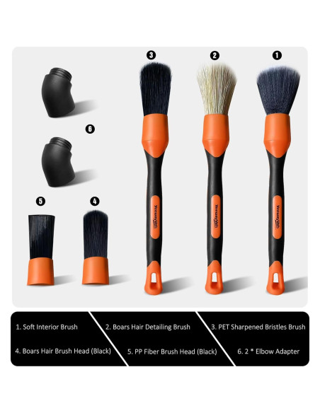 Juego de Cepillos para Detallar Autos YeewayVeh 5 Piezas