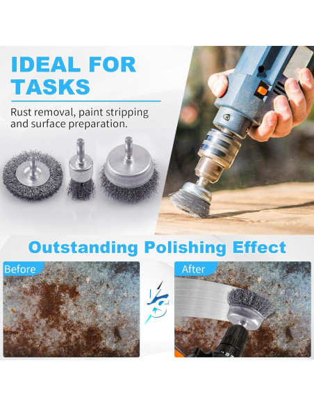 Juego de Cepillos de Alambre Rocaris 28 Piezas para Taladro