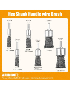 Juego de cepillos de alambre 18 piezas Mixiflor 6 tamaños 2