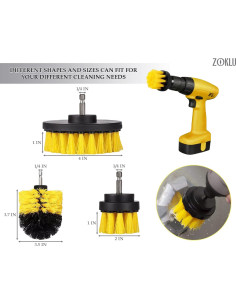 Juego de 3 Cepillos de Nylon para Taladro ZOKLU 32x10x8cm 2