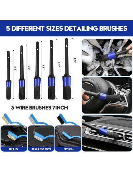 Kit de Detalle de Coche 34 Piezas Qydipclin Azul